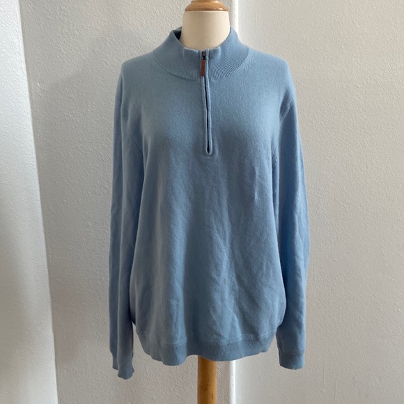 John W. Nordstrom Mens Cashmere1/4 Zip Long Sleeve Sweater Size L - Picture 1 of 8